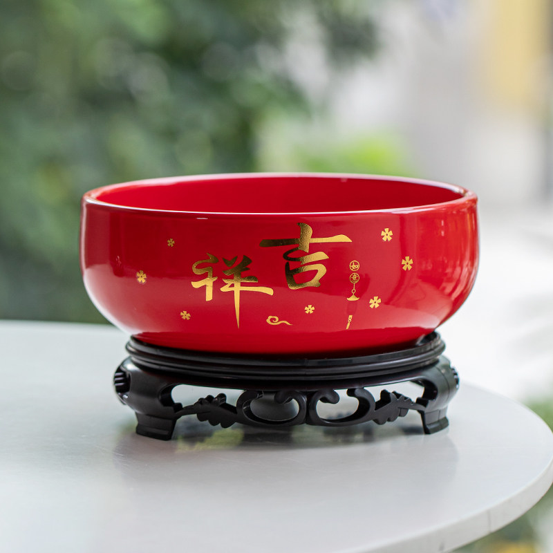 碗莲花盆水培器皿铜钱草睡莲花盆一叶莲水仙花盆无孔水培花盆陶瓷