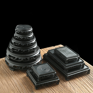 花盆花瓶盆栽托盘架接水盘塑料长方形圆形盆景兰花小摆件底座垫底