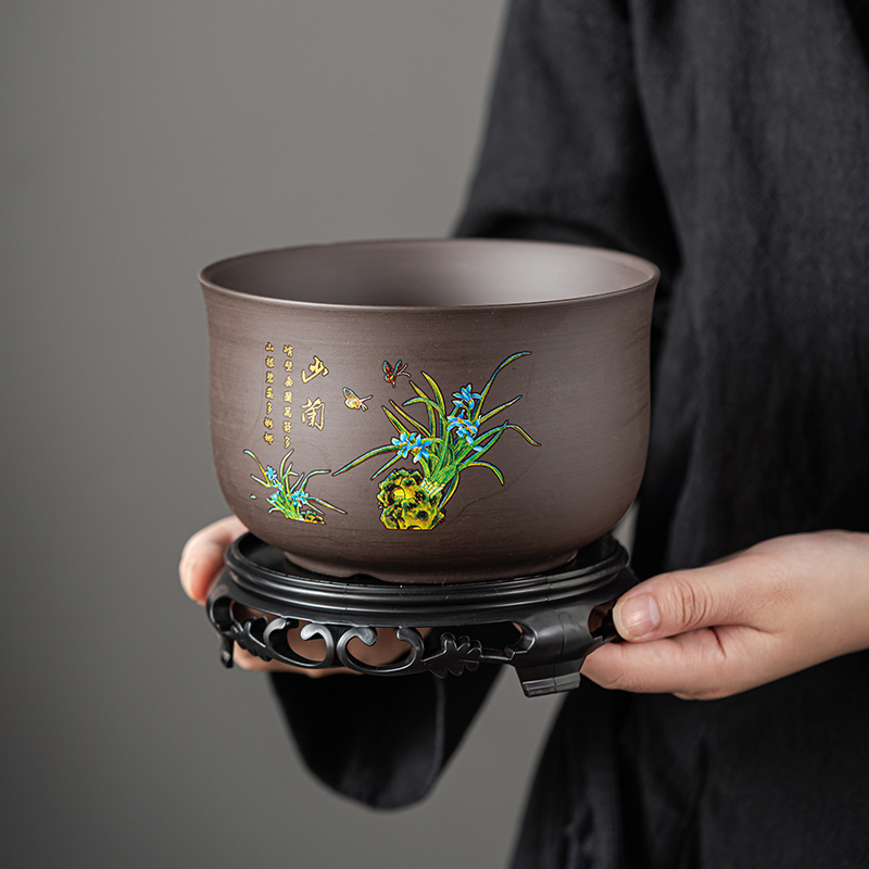 兰花专用花盆紫砂陶瓷