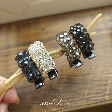 韩国轻奢满钻小号刘海夹精致水钻前额碎发夹女款侧边鸭嘴夹子头饰