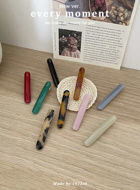 韩国代购france简约果冻刘海夹鸭嘴夹红色短款发夹边夹侧边夹发饰