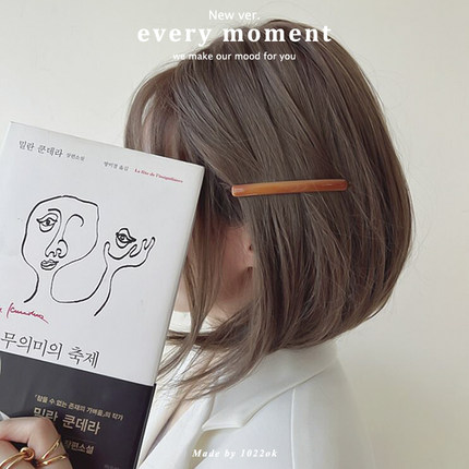 韩国东大门france法式一字夹侧边夹女简约风格黑色粉色碎发夹发夹