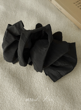 韩国进口东大门新款黑色缎面香蕉夹女高级感复古气质高马尾夹竖夹