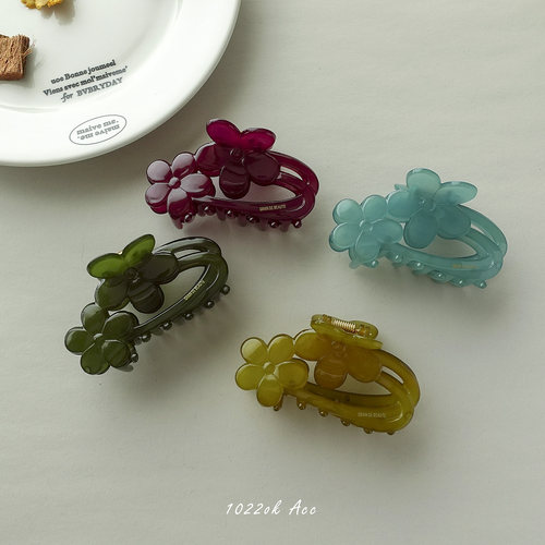 韩国进口AZ醋酸花朵中号盘发抓夹