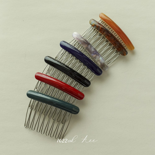 韩国进口简约短款一字盘发梳插梳