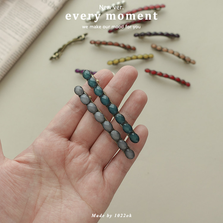 韩国复古做旧金属豆豆弹簧夹