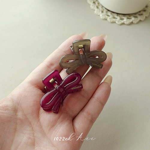 韩国进口AZ醋酸立体蝴蝶结小抓夹