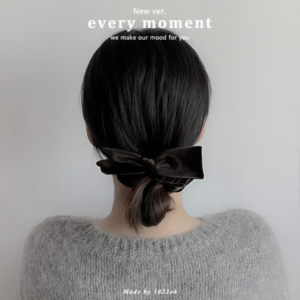 韩国东大门丝绒蝴蝶结发圈黑色肥肠发圈发绳简约气质扎头皮筋发饰