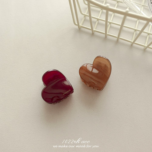 韩国进口AZ奶油风爱心小号抓夹