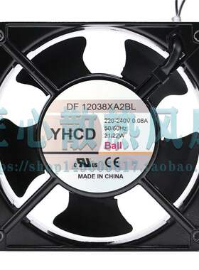 全新DF12038XA2BL 220V/240V 0.08A 21/22W 机柜交流散热风扇