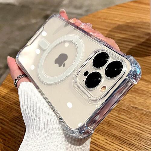 适用iPhone 18 Pro Max Clear Phone Case For 17 Air iPhone 16 15 14 13 12 MagSafe Case Wireless Charge