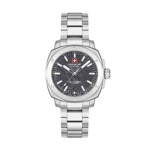 代购SWISS MILITARY HANOWA男士腕表日期夜光计时防刮钢带防水