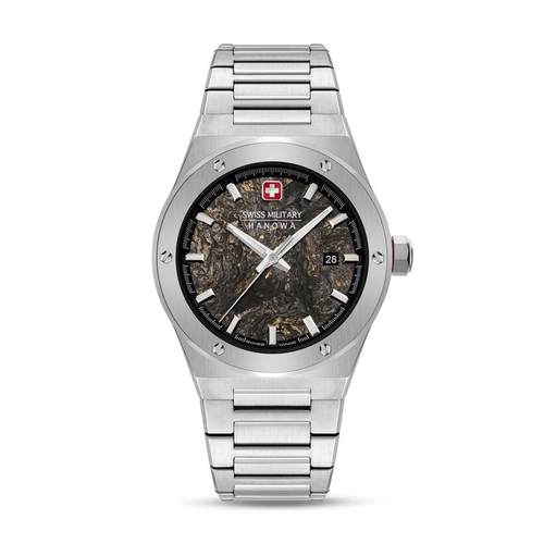 代购SWISS MILITARY HANOWA男士腕表日期夜光精准防刮钢带防水