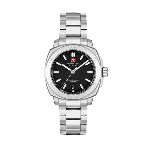 代购SWISS MILITARY HANOWA男士腕表日期夜光计时防刮金属钢带