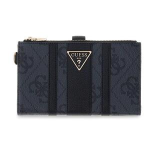 代购GUESS女士钱包多卡位便携收纳防滑扣件金属拉链黑色拉链设计