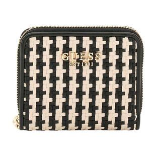 代购GUESS女士钱包多卡位收纳零钱存放证件夹层便携随身黑白配色
