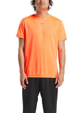 代购Reebok锐步男士运动T恤吸湿排汗透气轻量速干橙色短袖圆领