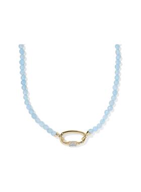 代购Kendra Scott女士项链优雅简约精致百搭浅蓝色金色扣环珠链