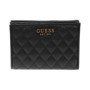代购GUESS女士钱包多卡位便携收纳卡片夹层防滑表面黑色绗缝纹理