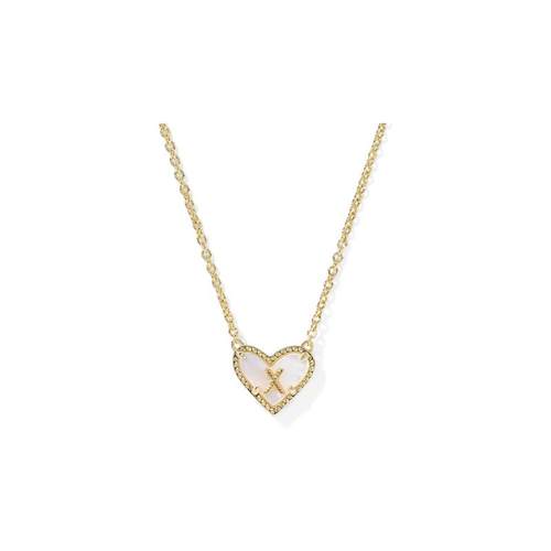 代购Kendra Scott女士项链简约优雅精致百搭金色心形字母X珍珠母