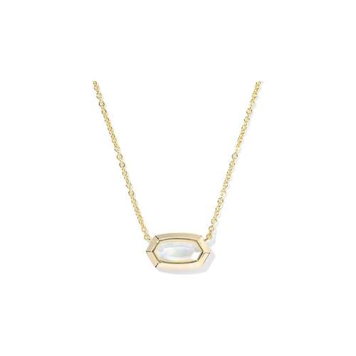 代购Kendra Scott女士项链简约优雅精致百搭六边形金色白色宝石