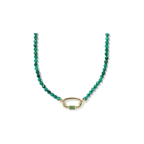 代购Kendra Scott女士项链优雅精致时尚简约绿色珠子金色金属扣