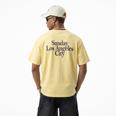 撞色双领美式印花T恤26春夏新品潮牌美式街头宽松短袖男