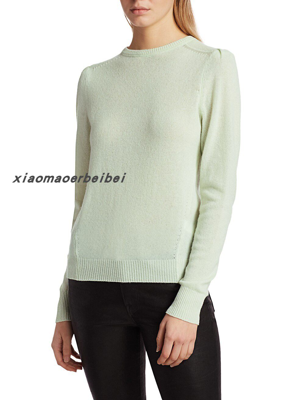 小猫儿美代购frame牛油果色羊绒圆领长袖套头修身纯色针织衫毛衣