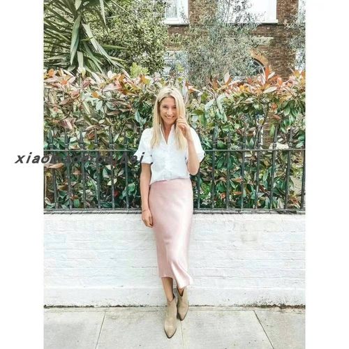 小猫儿美国代购直邮 Rails粉色缎面光滑垂坠感气质超美半身裙