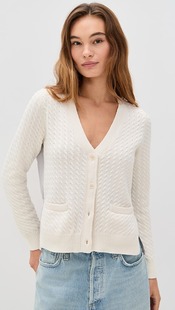 毛衣 Sea白色羊毛后背撞色刺绣拼接针织开衫 小猫儿美国代购 直邮