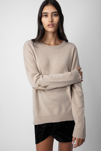 Zadig 纯羊绒针织衫 Voltaire经典 星星补丁袖 毛衣 款 小猫儿美国代购