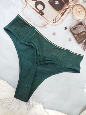 荷兰奢品MD性感亮线款女士T裤三角裤中高腰瑜伽裤健身