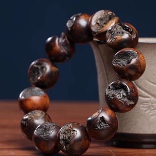 创意天然雷击桃木手串男女款百年深山老树龄原木散珠挂件枣木手串
