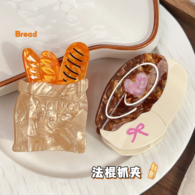 日系创新法棍抓夹甜品醋酸发夹小众鲨鱼夹设计感夹子头饰发饰品女