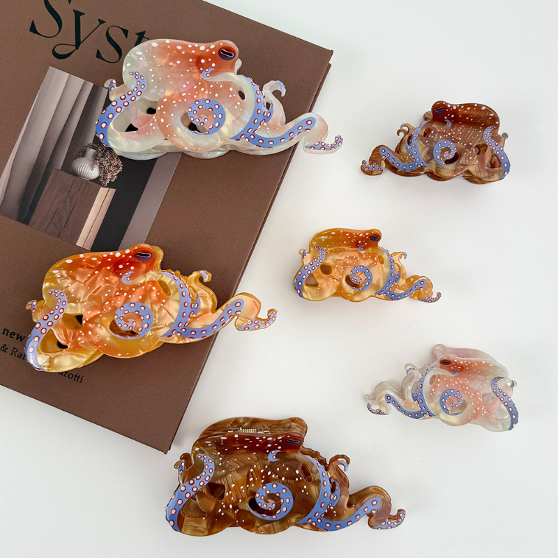 创意海洋系列发抓旗鱼章鱼海龟鲸鱼醋酸发夹大号气质后脑勺鲨鱼夹