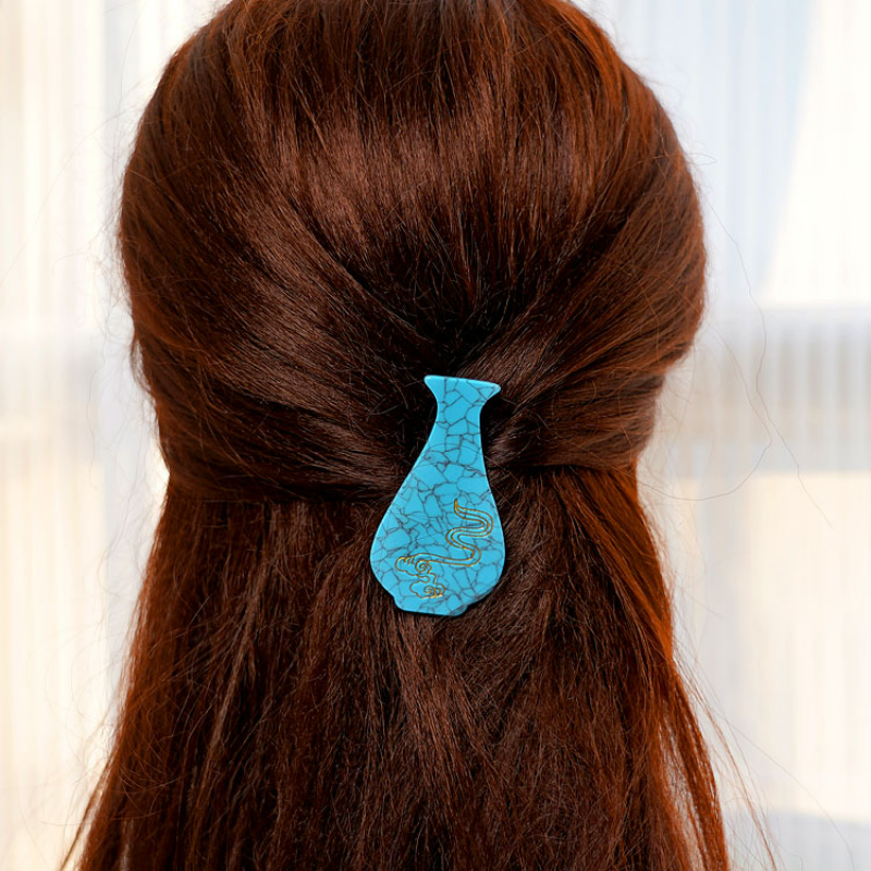 蓝白青花瓷夹子国风文创发夹