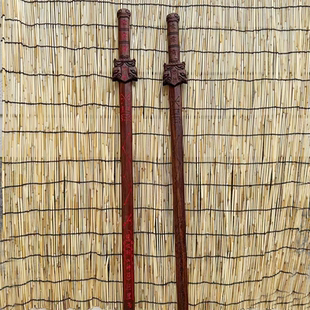 天然雷击枣木天师七星木剑五雷天尊剑摆件镇坛木剑纯手工精雕