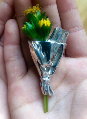 创意新款可插花胸针文艺小清新花瓶别针小众独特设计感清冷感艺术