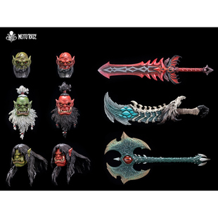 预售定金Metytoyz 冒险者世界 兽人头雕武器 配件包补充 人偶模型
