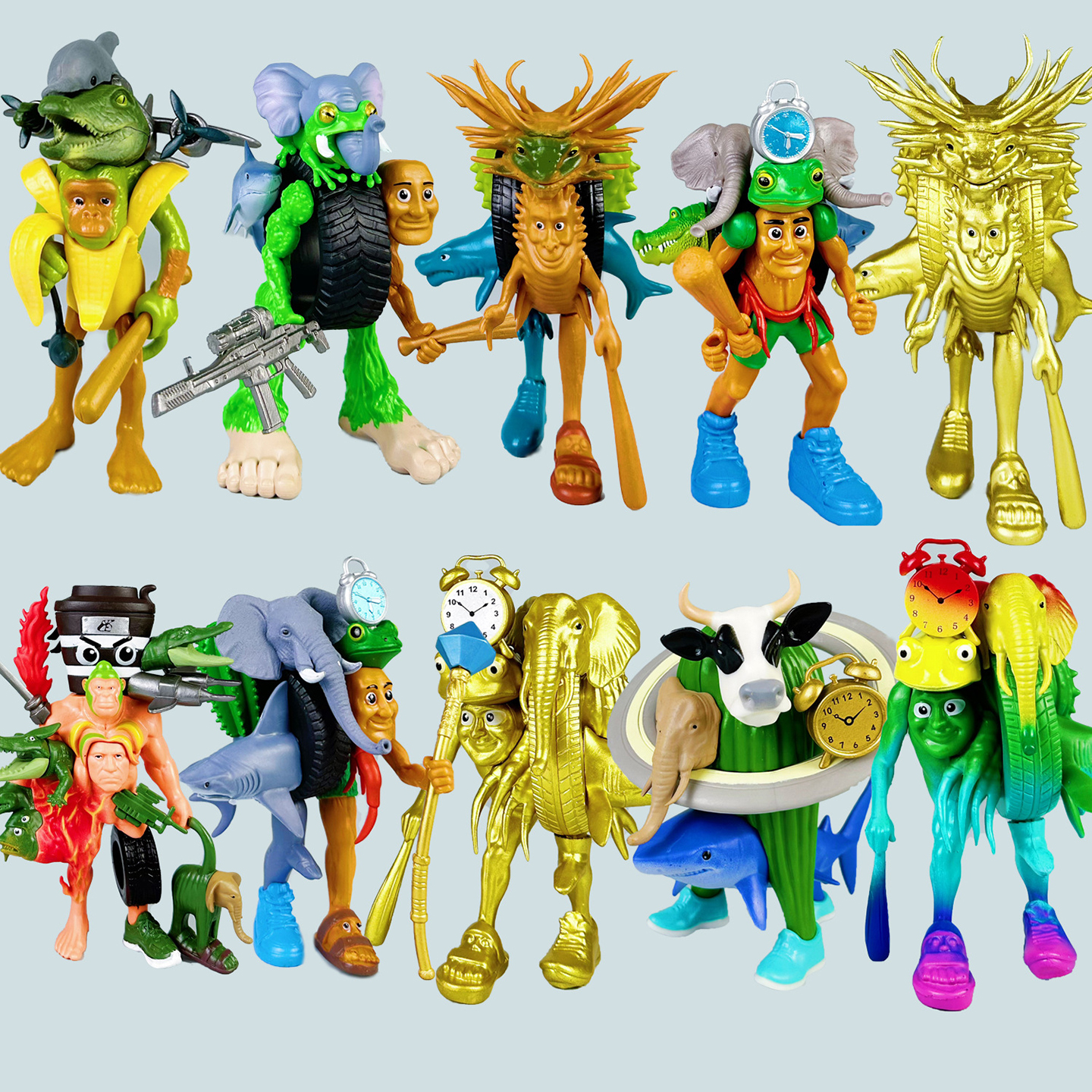 彩盒包装山海经融合怪手办模型