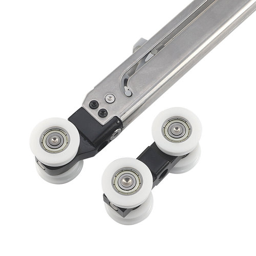 内嵌式微缝口袋门吊轨线型双向缓冲推拉门滑轮轨道移门五金配件