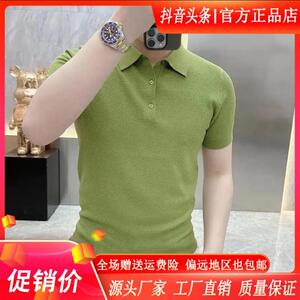墨峰阁服饰简约轻奢欧货针织短袖男夏季半袖POLO冰H丝翻领纯色上