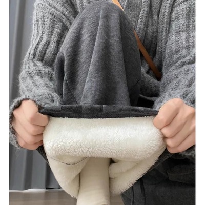 高品质羊羔绒儿童冬季宽松阔腿裤