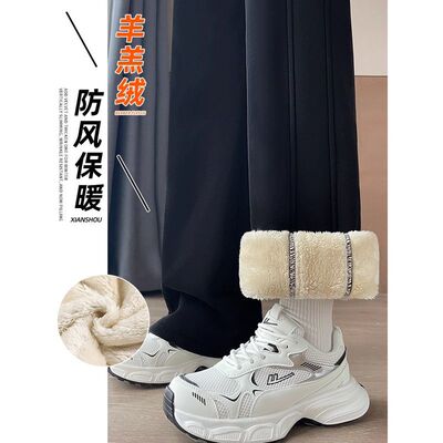 高品质女童冬季儿童羊羔绒卫裤