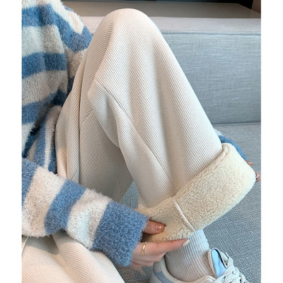 高品质女童冬季一体羊羔绒裤子