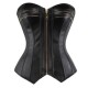 size top leather women zip corset black plus bustier waist