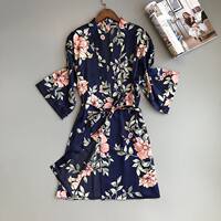 dressing gown fashion delicate pink floral women home robes thumbnail 6