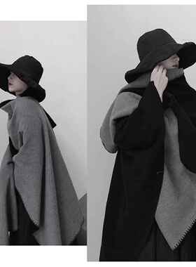 women's shawl with plaid black and gray scarf padded wit