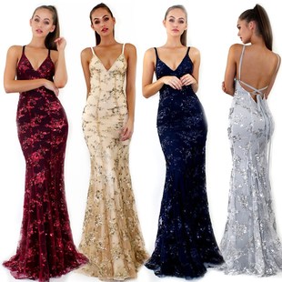 dress cocktail gown women long formal sequin dresses party