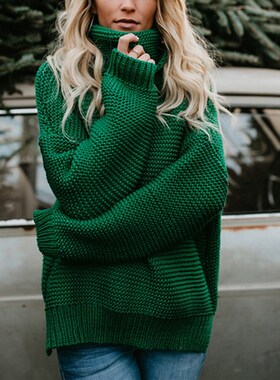 2018 winter women knitted turtleneck sweater tops knitwear